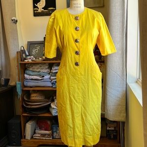 Vintage yellow Elmora 80’s dress